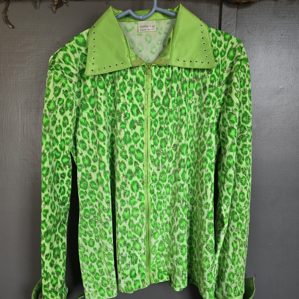 Green Leopard Equine Show Shirt